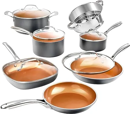Gotham Steel Pots and Pans Set 12 Piece Cookware Set