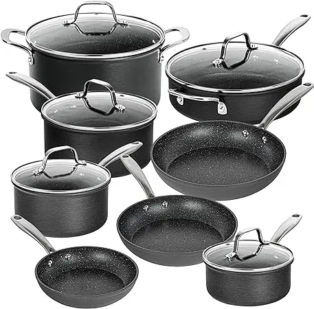 Granitestone 13 Piece Ceramic Pots and Pans Set Non-Stick Cookware Set